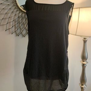 Ann Taylor black and white dot print shell